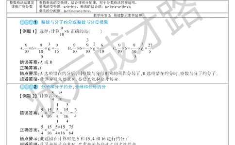 重点单元知识归纳与易错警示_1-6年级上册_数学6年级上册教学资源包_导学案新版_1分数乘法