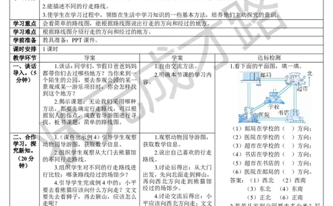 第4课时简单的路线图_1-6年级下册_R3数下新插图版_旧教材资源_R3数下教案+学案_导学案_1位置与方向