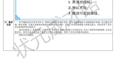 第4课时简单的路线图_1-6年级下册_R3数下新插图版_旧教材资源_R3数下教案+学案_导学案_1位置与方向