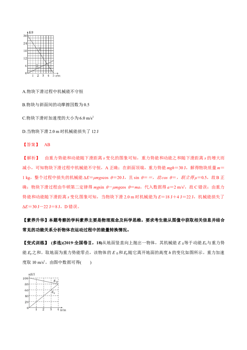 专题6.3功能关系和能量守恒定律讲解析版_新高考复习资料_2022年新高考复习资料_2022年高考物理一轮复习讲练测（新教材新高考）