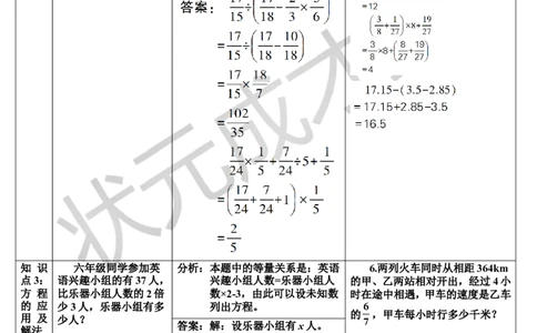 数与代数综合训练（导学案）_1-6年级下册_R6数下新插图版_R6数下教案+学案_导学案_第6单元整理和复习_1.数与代数