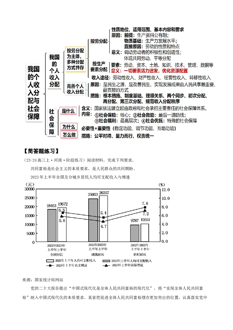第四课我国的个人收入分配与社会保障（学案）一轮备课优选2025年高考政治一轮复习精品课件＋学案＋练习（统编版）_42025年新高考资料_一轮复习_必修二《经济与社会》