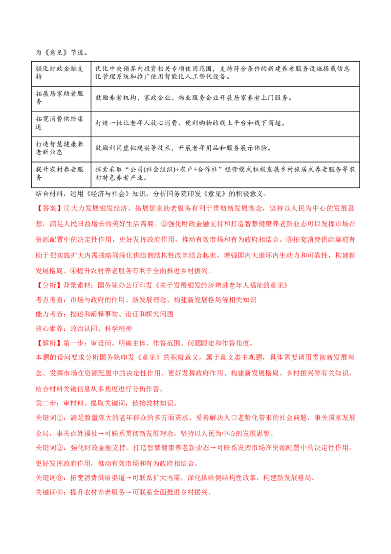 必刷题主观题50道必修2《经济与社会》（解析版）_42025年新高考资料_专项复习_2025年高考政治分册专项复习（新教材新高考）