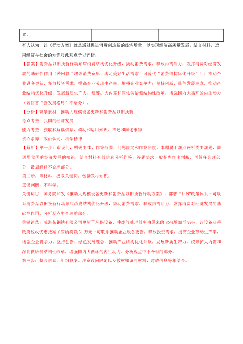 必刷题主观题50道必修2《经济与社会》（解析版）_42025年新高考资料_专项复习_2025年高考政治分册专项复习（新教材新高考）