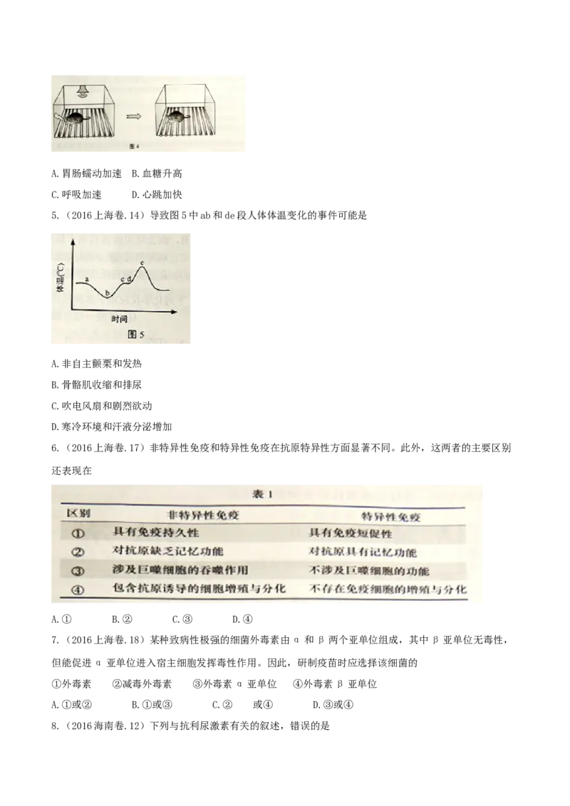 专题08神经调节与体液调节-十年（2012-2021）高考生物真题分项汇编（全国通用）（原卷版）_高考真题分类汇编(2012-2022)生物_高考真题分项汇编(2012-2021)生物