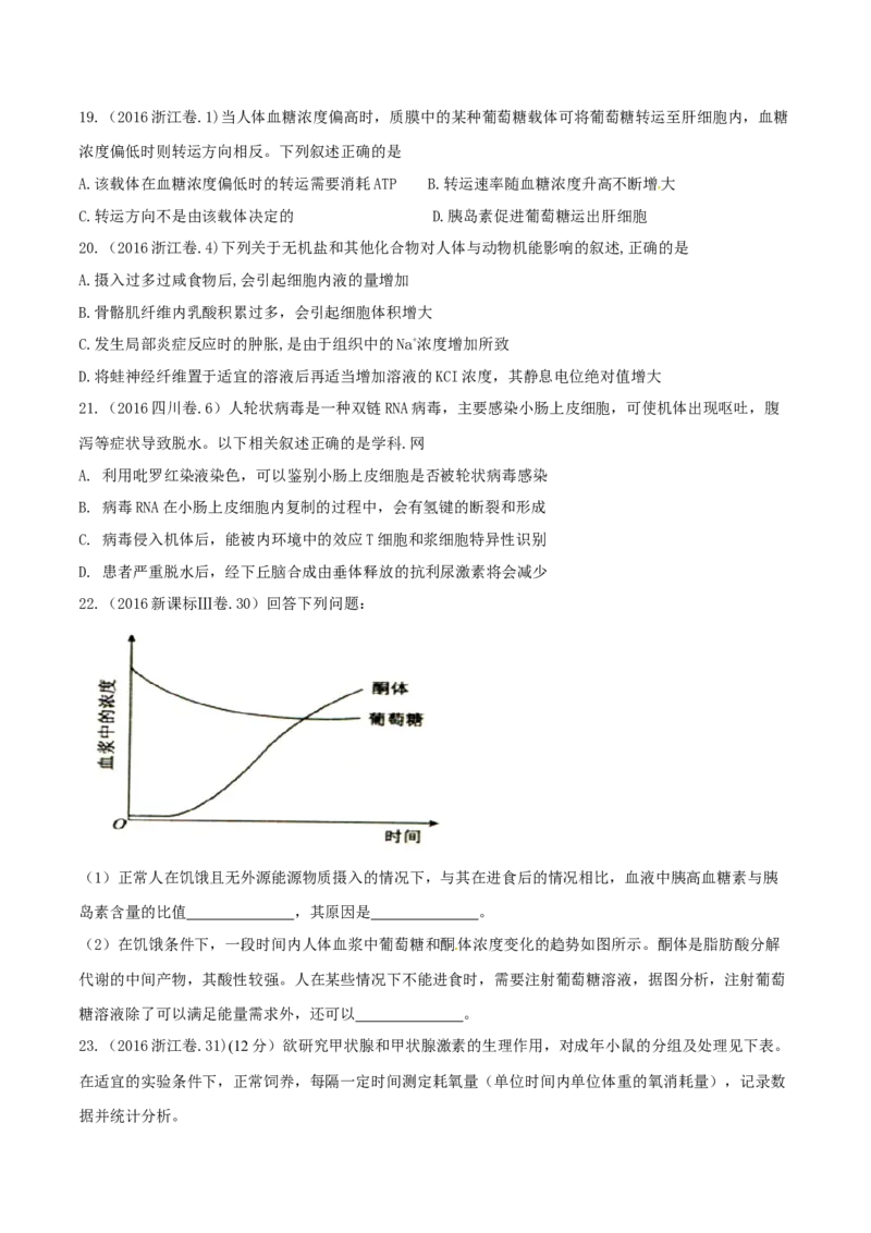 专题08神经调节与体液调节-十年（2012-2021）高考生物真题分项汇编（全国通用）（原卷版）_高考真题分类汇编(2012-2022)生物_高考真题分项汇编(2012-2021)生物