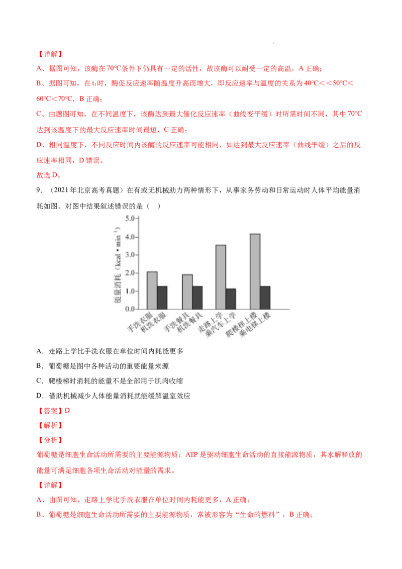 专题02细胞的物质运输、酶与ATP-三年（2020-2022）高考真题生物分项汇编（全国通用）（解析版）_高考真题分类汇编(2012-2022)生物_高考真题分项汇编(2020-2022)生物