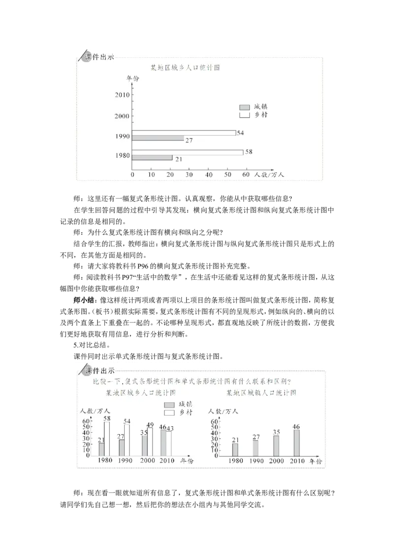 3.复式条形统计图_1-6年级下册_R4数下新插图版_R4数下教案+学案_慕课堂教案_8平均数与条形统计图
