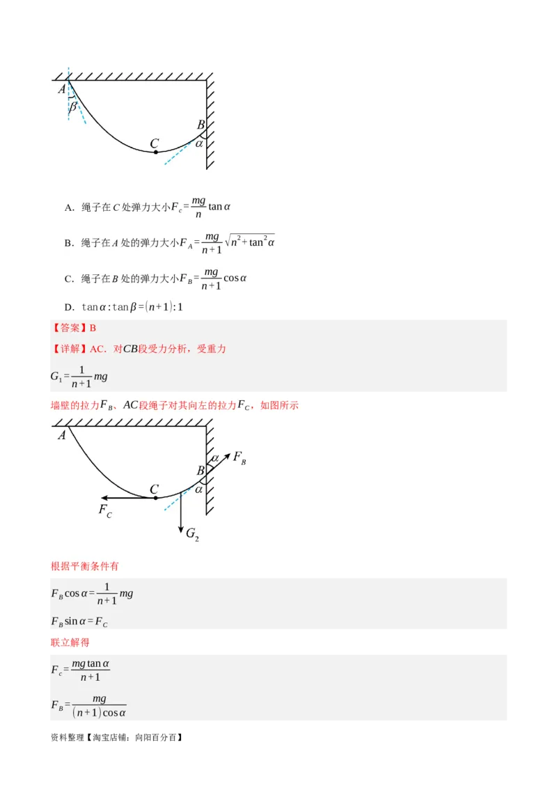 专题02相互作用&mdash;&mdash;力（分层练）（解析版）_新高考复习资料_2024新高考复习资料_二轮复习资料_高频考点解密2024年高考物理二轮复习高频考点追踪与预测（新高考专用）_分层练