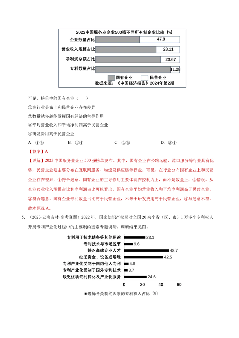 专题一客观题解题妙招（练习）（解析版）_42025年新高考资料_二轮复习_上好课2025年高考政治二轮复习讲练测（新高考通用）338376762_第二部分题型突破