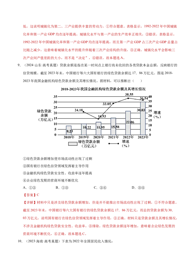 专题一客观题解题妙招（练习）（解析版）_42025年新高考资料_二轮复习_上好课2025年高考政治二轮复习讲练测（新高考通用）338376762_第二部分题型突破