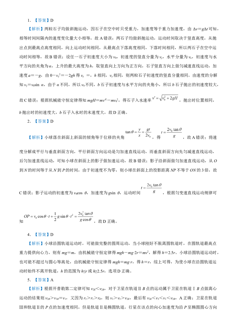 原创（新高考）2021届高考二轮精品专题二力与曲线运动学生版_新高考复习资料_2021年新高考资料_2021届（新高考）物理二轮精品专题