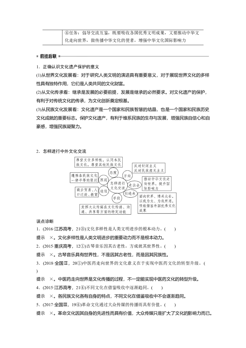 10第一部分专题十文化作用与文化发展_通用版（老高考）复习资料_2023年复习资料_一轮+二轮_政治高三二轮复习系列_政治高三二轮复习系列《二轮复习增分策略》（教师版）