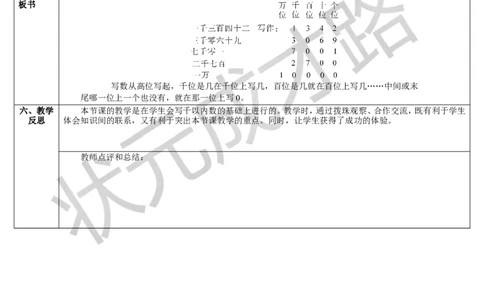 第6课时10000以内数的写法_1-6年级下册_R2数下新插图版_旧教材资源_R2数下教案+学案_导学案_7万以内数的认识