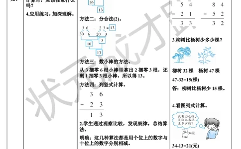 第1课时不退位减_1-6年级上册_数学2年级上册教学资源包（新教材2025秋）_旧教材课件_导学案新版_2100以内的加法和减法（二）_2.减法