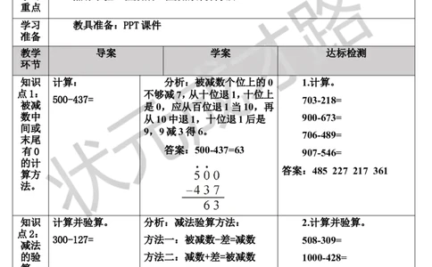 练习课_1-6年级上册_数学3年级上册教学资源包（新教材2025秋）_旧教材课件_导学案新版_4万以内的加法和减法（二）_2.减法