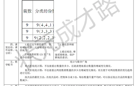 第5课时统计与数学广角_1-6年级下册_R5数下新插图版_R5数下教案+学案_导学案_9总复习