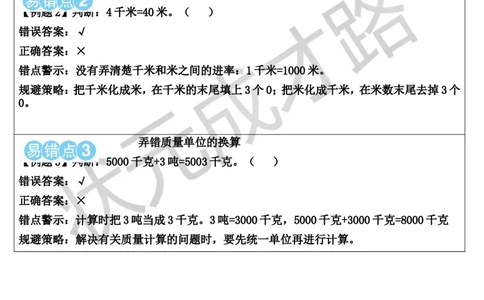 单元核心归纳与易错警示_1-6年级上册_数学3年级上册教学资源包（新教材2025秋）_旧教材课件_导学案新版_3测量