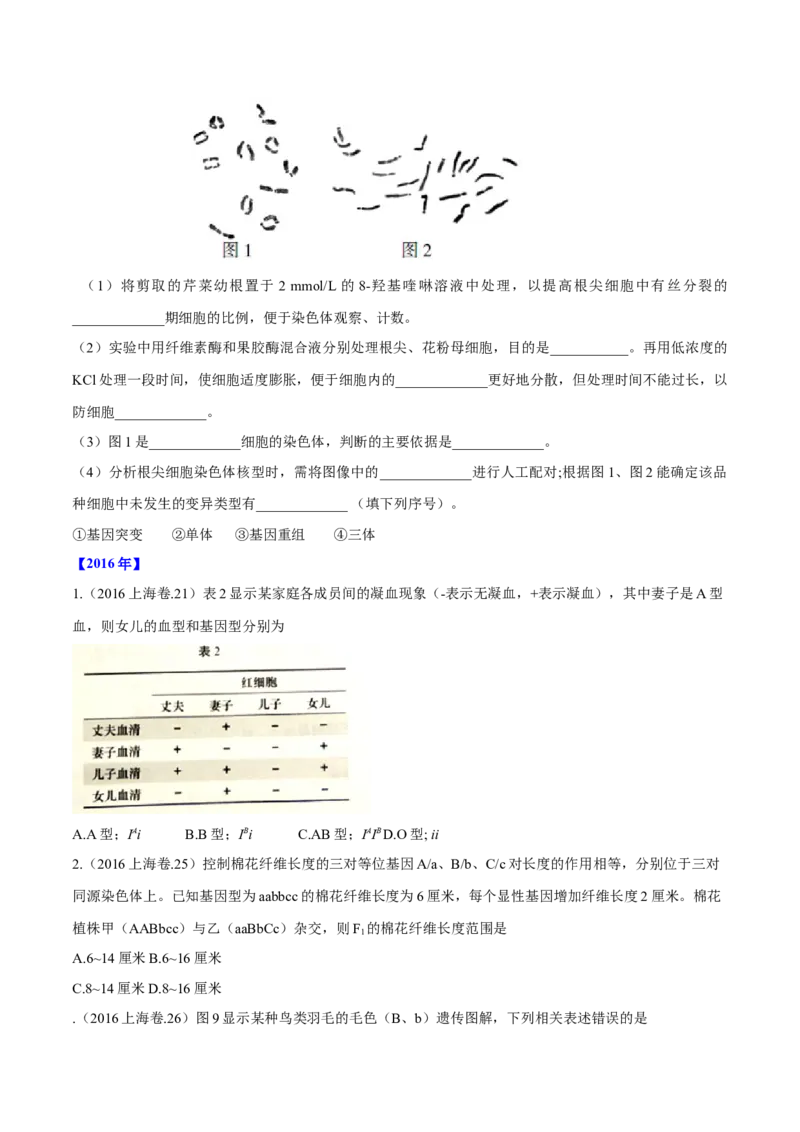 专题06生物的变异与进化-十年（2012-2021）高考生物真题分项汇编（全国通用）（原卷版）_高考真题分类汇编(2012-2022)生物_高考真题分项汇编(2012-2021)生物