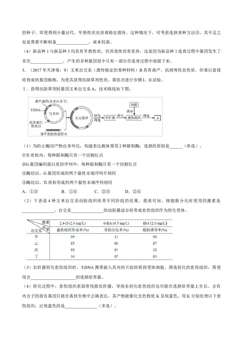 专题06生物的变异与进化-十年（2012-2021）高考生物真题分项汇编（全国通用）（原卷版）_高考真题分类汇编(2012-2022)生物_高考真题分项汇编(2012-2021)生物