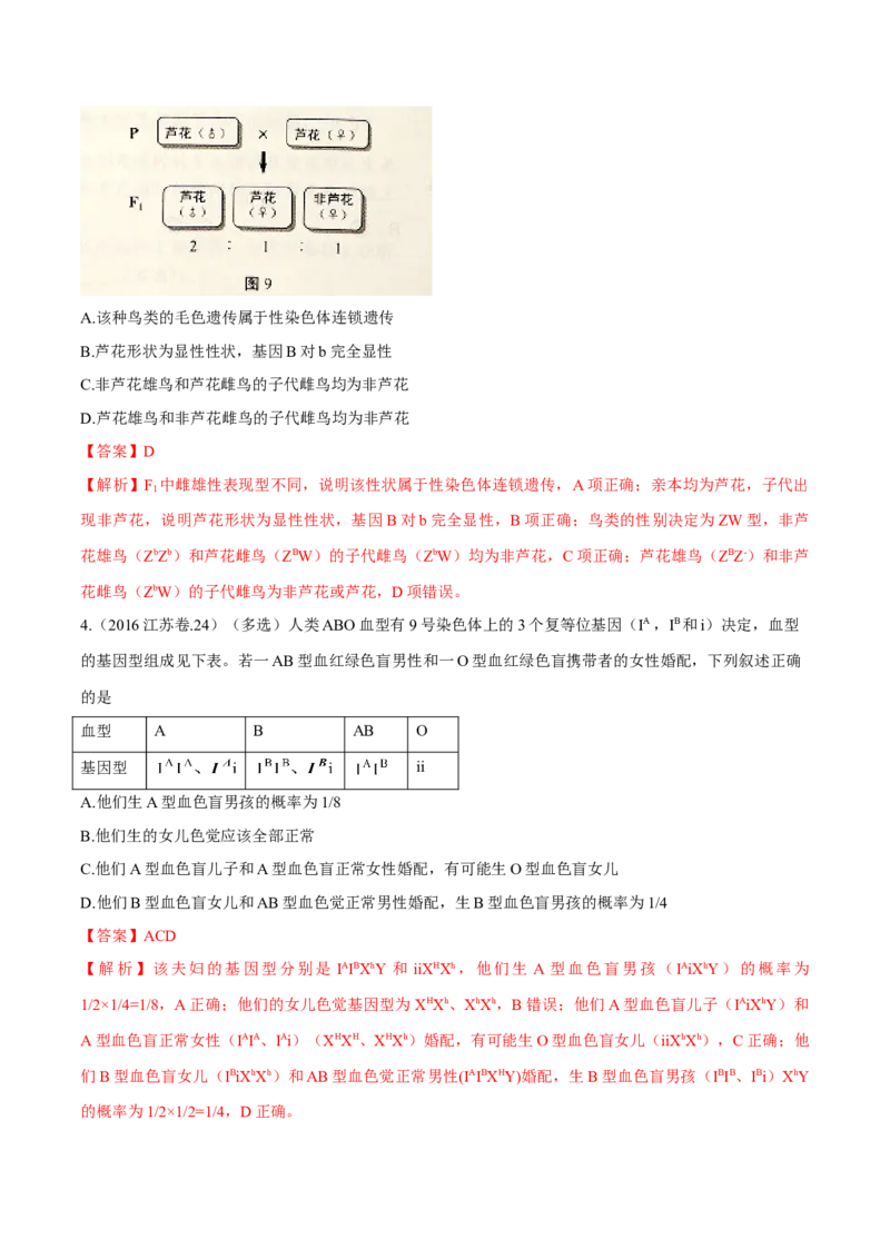专题06生物的变异与进化-十年（2012-2021）高考生物真题分项汇编（全国通用）（解析版）_高考真题分类汇编(2012-2022)生物_高考真题分项汇编(2012-2021)生物