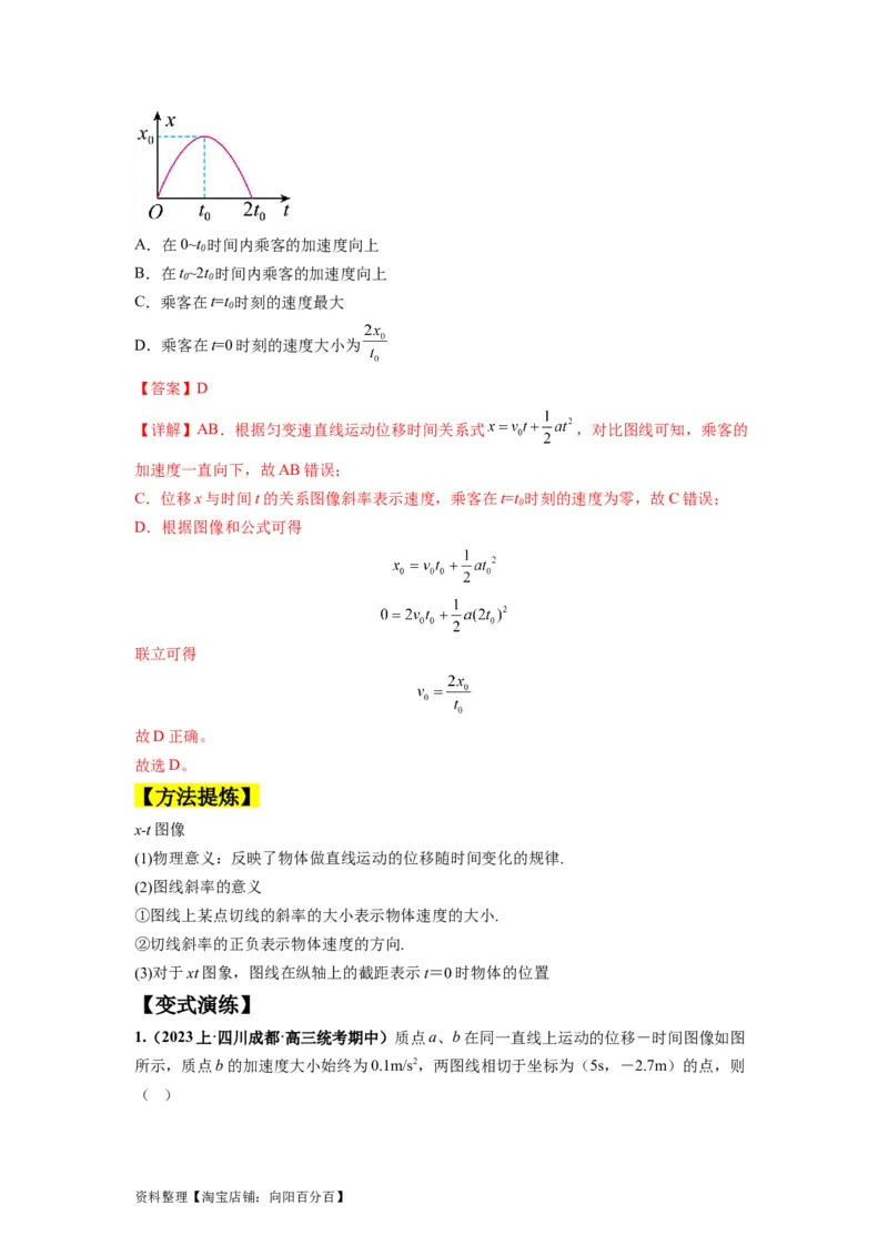 专题02匀变速直线运动的规律及图像（解析版）_新高考复习资料_2024新高考复习资料_二轮复习资料_2024年高考物理二轮热点题型归纳与变式演练（新高考通用）_答案解析版