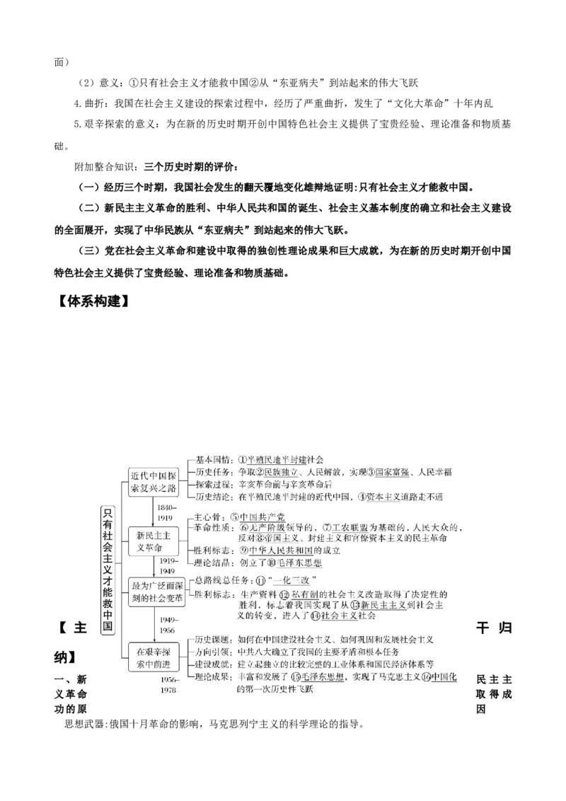 第二课+只有社会主义才能救中国（学案）-一轮备课优选2025年高考政治一轮复习精品课件＋学案＋练习（统编版）_42025年新高考资料_一轮复习_必修一《中国特色社会主义》
