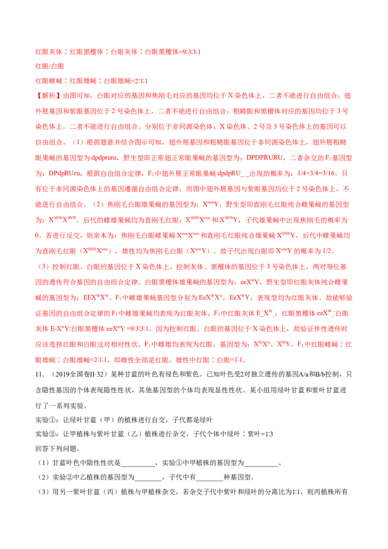 专题05遗传的基本规律与遗传病-十年（2012-2021）高考生物真题分项汇编（全国通用）（解析版）_高考真题分类汇编(2012-2022)生物_高考真题分项汇编(2012-2021)生物