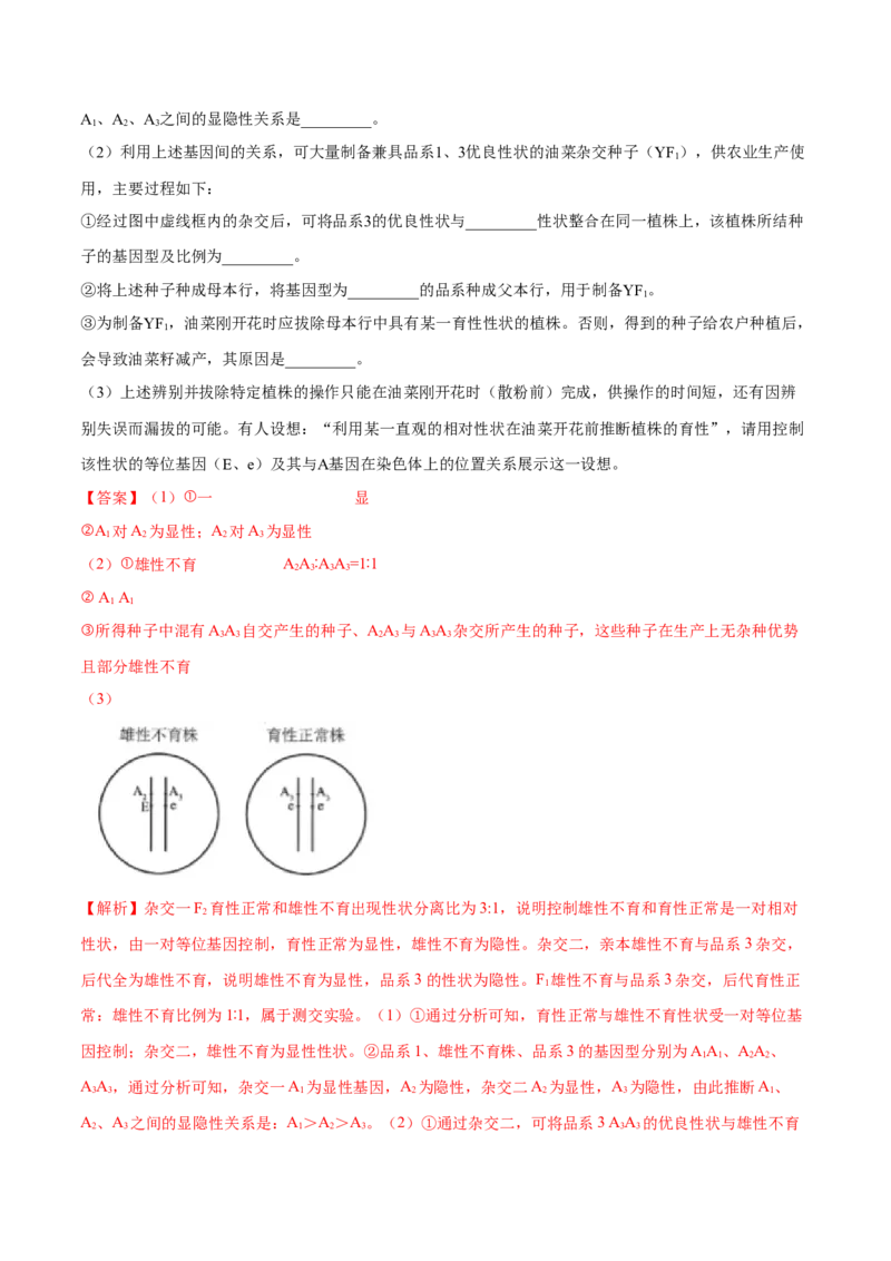 专题05遗传的基本规律与遗传病-十年（2012-2021）高考生物真题分项汇编（全国通用）（解析版）_高考真题分类汇编(2012-2022)生物_高考真题分项汇编(2012-2021)生物