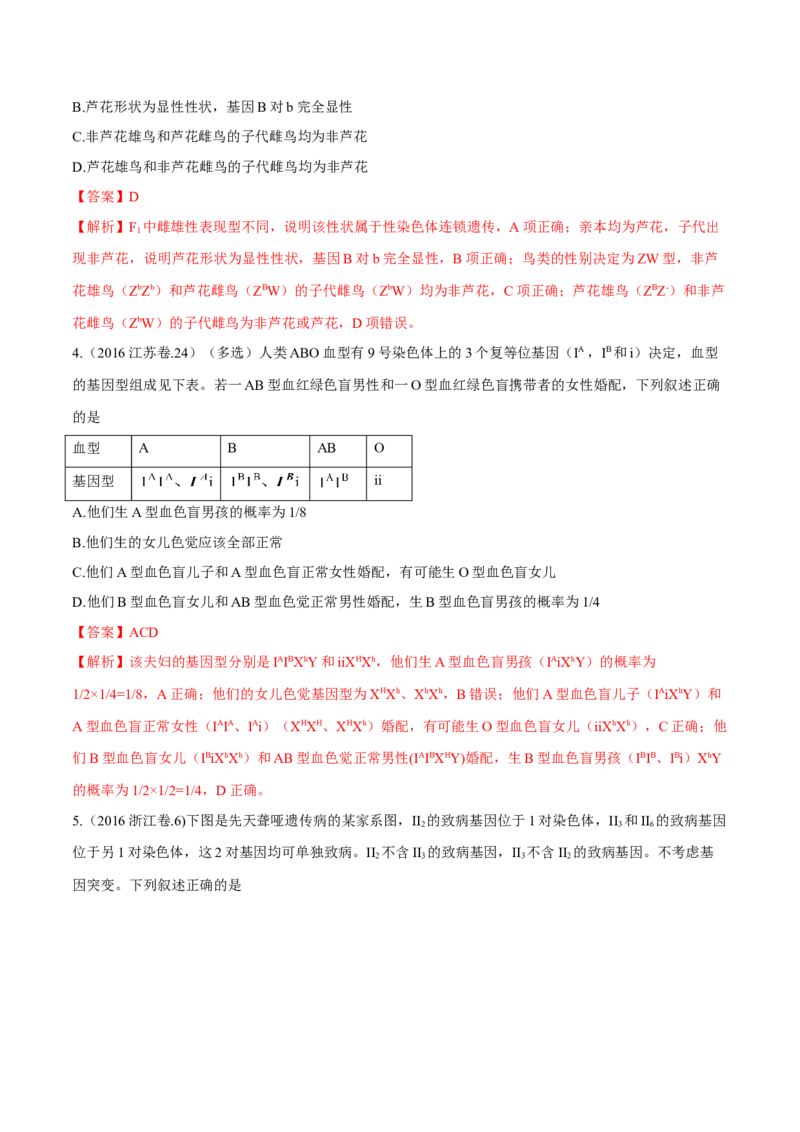 专题05遗传的基本规律与遗传病-十年（2012-2021）高考生物真题分项汇编（全国通用）（解析版）_高考真题分类汇编(2012-2022)生物_高考真题分项汇编(2012-2021)生物
