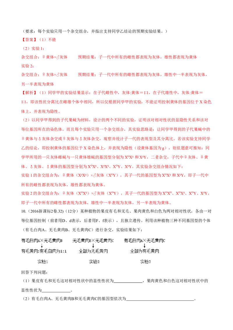 专题05遗传的基本规律与遗传病-十年（2012-2021）高考生物真题分项汇编（全国通用）（解析版）_高考真题分类汇编(2012-2022)生物_高考真题分项汇编(2012-2021)生物