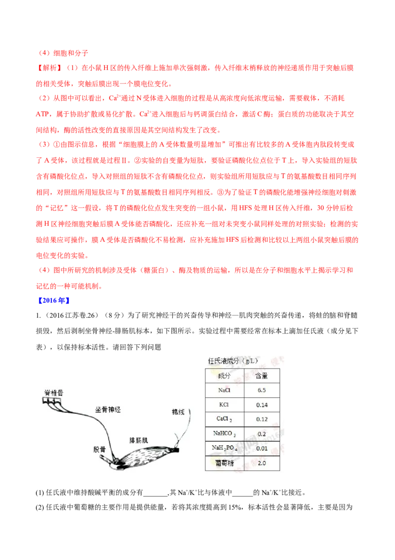专题15生命活动的调节与免疫综合-十年（2012-2021）高考生物真题分项汇编（全国通用）（解析版）_高考真题分类汇编(2012-2022)生物_高考真题分项汇编(2012-2021)生物