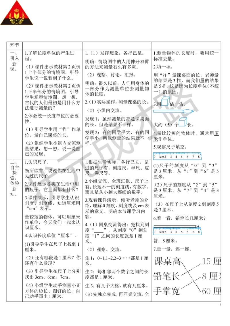 （1）认识厘米和用厘米量_1-6年级上册_数学2年级上册教学资源包（新教材2025秋）_旧教材课件_导学案新版_1长度单位_第1课时厘米和米