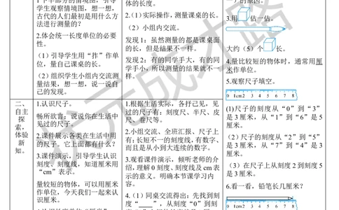 （1）认识厘米和用厘米量_1-6年级上册_数学2年级上册教学资源包（新教材2025秋）_旧教材课件_导学案新版_1长度单位_第1课时厘米和米