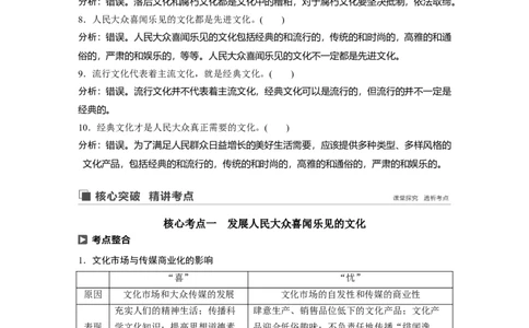 79第十二单元发展中国特色社会主义文化第28课　走进文化生活_通用版（老高考）复习资料_2023年复习资料_一轮+二轮_政治高三一轮复习系列_518