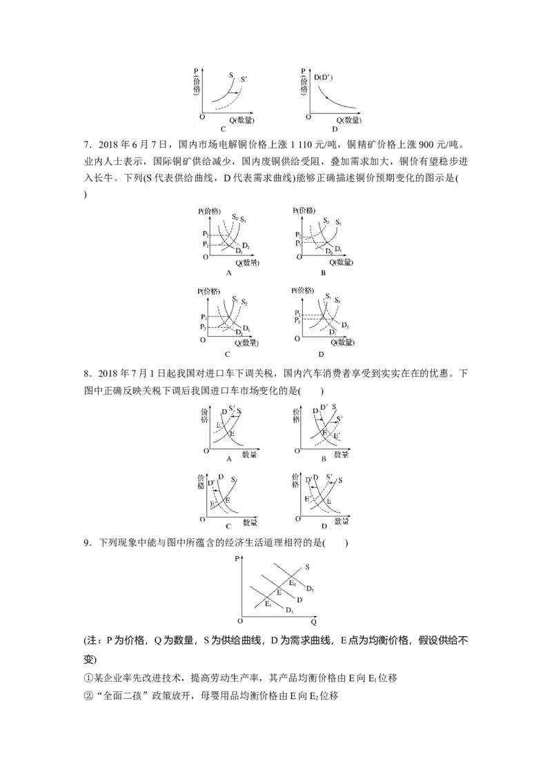 07第一单元曲线类选择题专练_通用版（老高考）复习资料_2023年复习资料_一轮+二轮_政治高三一轮复习系列_政治高三一轮复习系列《一轮复习讲义》（学生版）