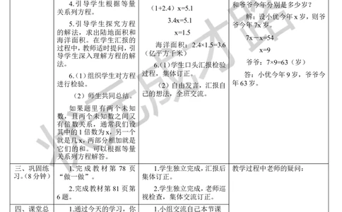 第9课时实际问题与方程（4）_1-6年级上册_数学5年级上册教学资源包_导学案新版_5简易方程_2.解简易方程