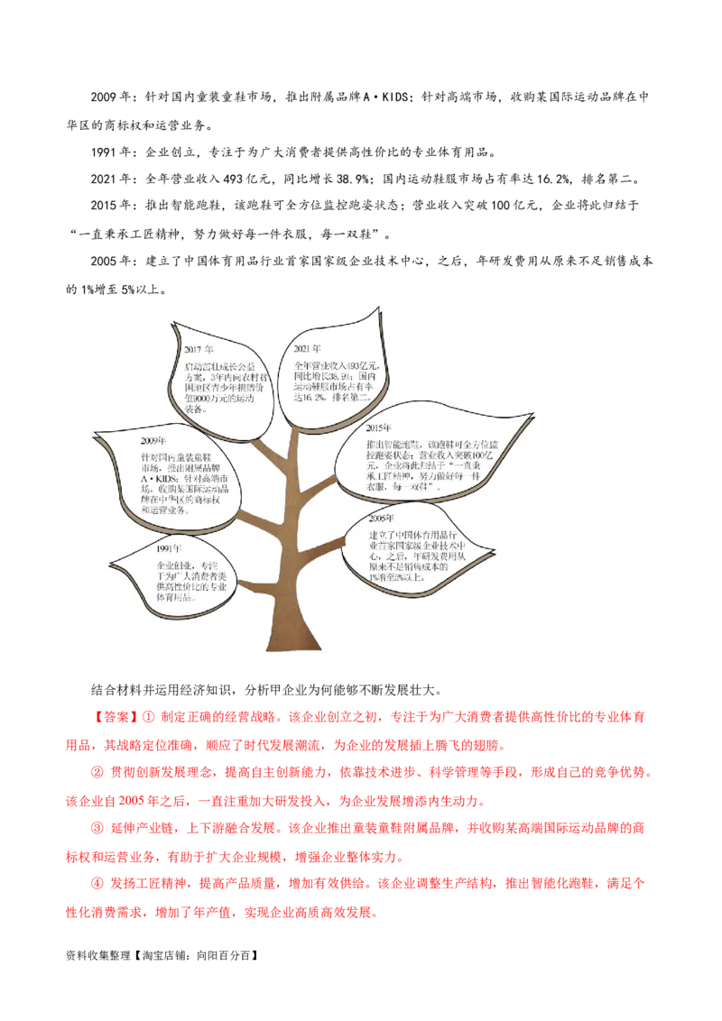 专题02生产、劳动与经营-学易金卷：五年（2019-2023）高考政治真题分项汇编（解析版）_通用版（老高考）复习资料_2024年复习资料