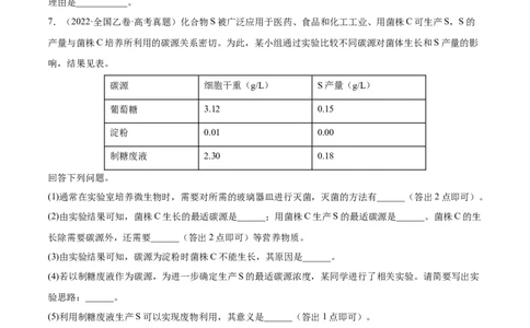 专题13发酵工程-三年（2020-2022）高考真题生物分项汇编（全国通用）（原卷版）_高考真题分类汇编(2012-2022)生物_高考真题分项汇编(2020-2022)生物