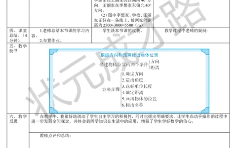 第2课时根据方向和距离标出物体位置_1-6年级上册_数学6年级上册教学资源包_导学案新版_2位置与方向（二）