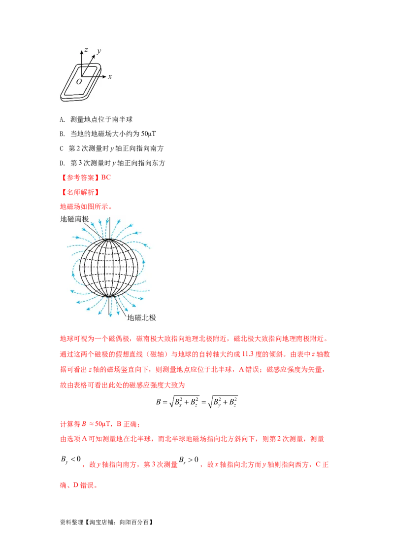 模型48磁场叠加模型（解析版）_新高考复习资料_2024新高考复习资料_二轮复习资料_2024高考物理二轮复习80模型最新模拟题专项训练_教师版（含答案解析）