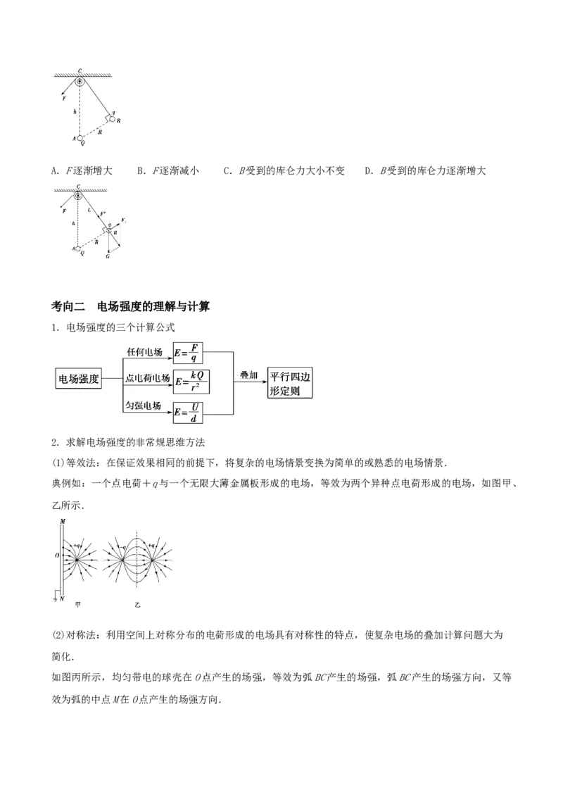专题12电场力的性质2022-2023高考三轮精讲突破训练（全国通用）（原卷版）_通用版（老高考）复习资料_2023年复习资料_三轮复习_2023年高考物理三轮精讲突破训练全国通用
