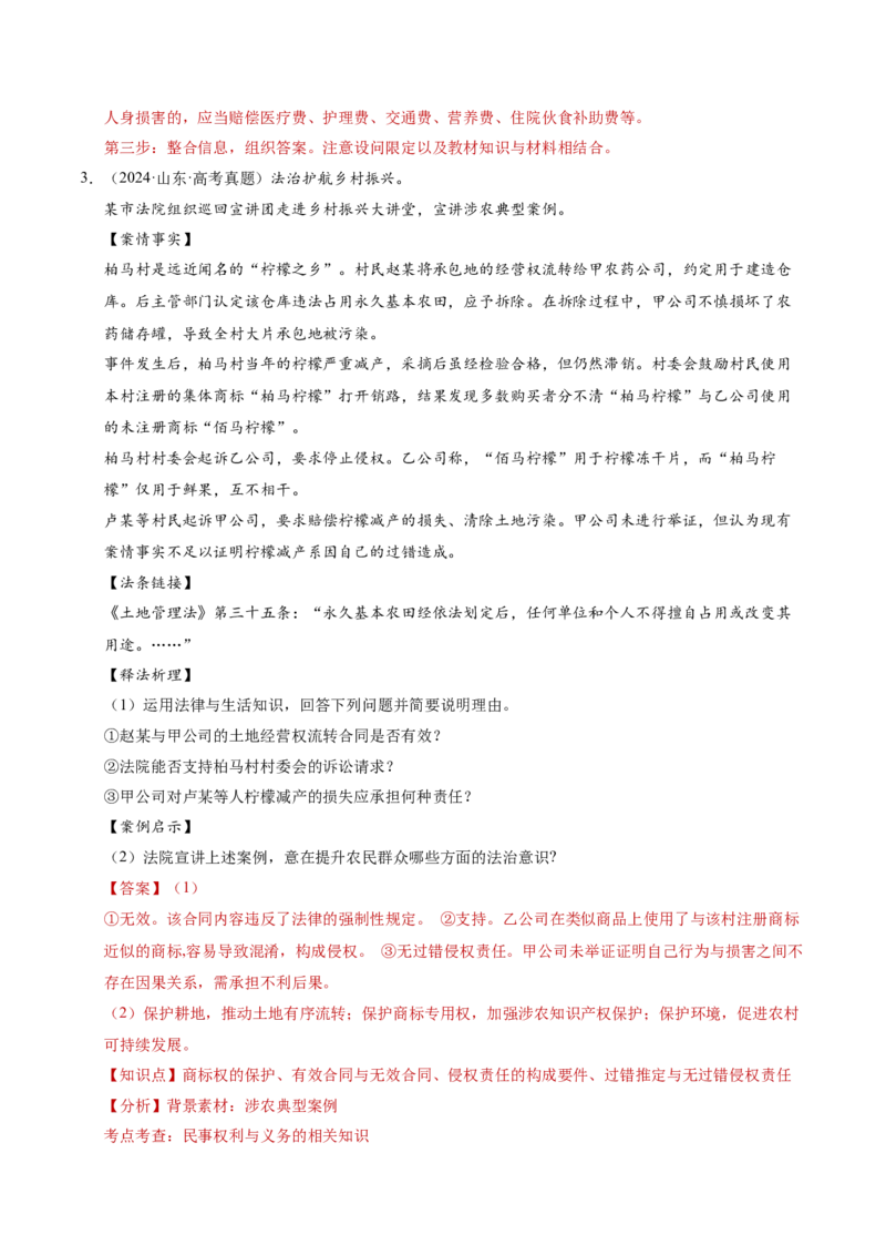 专题二主观题高分策略（讲义）（解析版）_42025年新高考资料_二轮复习_上好课2025年高考政治二轮复习讲练测（新高考通用）338376762