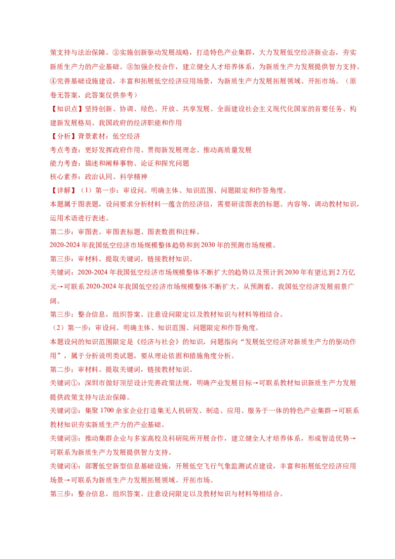 专题二主观题高分策略（讲义）（解析版）_42025年新高考资料_二轮复习_上好课2025年高考政治二轮复习讲练测（新高考通用）338376762