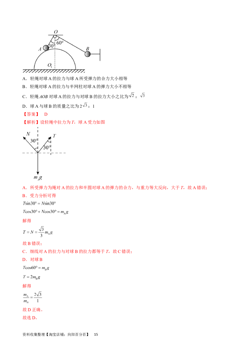 考点06力的合成与分解（解析版）_通用版（老高考）复习资料_2024年复习资料_完备战2024年高考物理一轮复习考点帮（全国通用）_答案解析版
