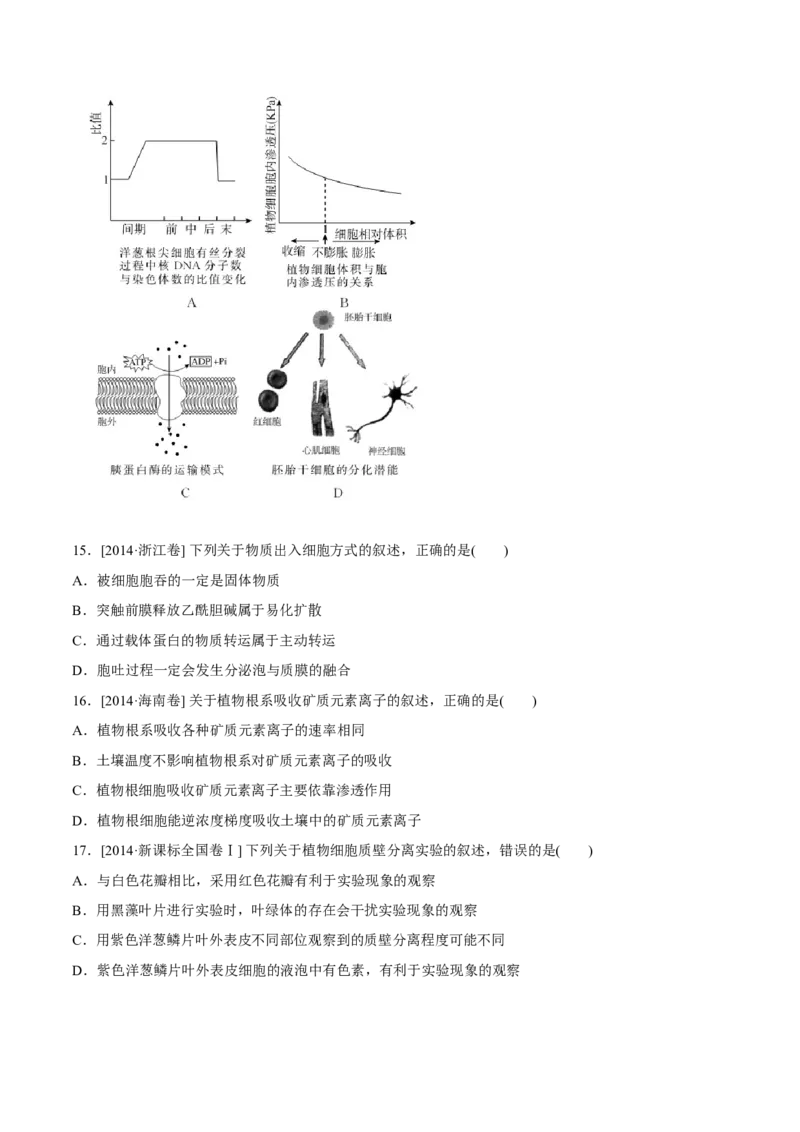 专题02细胞的能量与代谢-十年（2012-2021）高考生物真题分项汇编（全国通用）（原卷版）_高考真题分类汇编(2012-2022)生物_高考真题分项汇编(2012-2021)生物