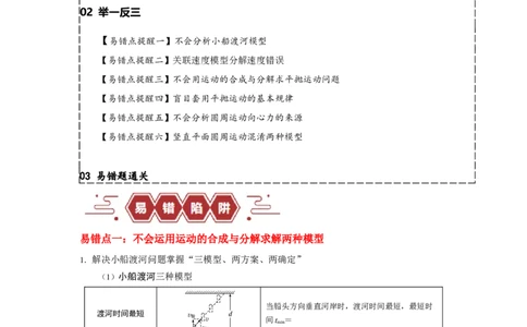 易错点04曲线运动-（3大陷阱）-备战2024年高考物理考试易错题（解析版）_新高考复习资料_2024新高考复习资料_专项复习资料_备战2024年高考物理考试易错题（新高考专用）