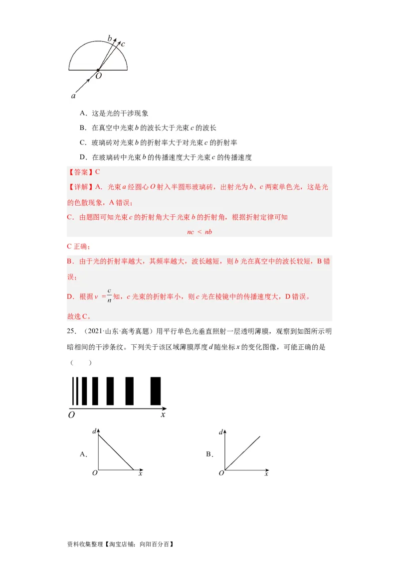 专题14光学(解析版)_通用版（老高考）复习资料_2024年复习资料_完五年（2019-2023）高考物理真题分项汇编（全国通用）