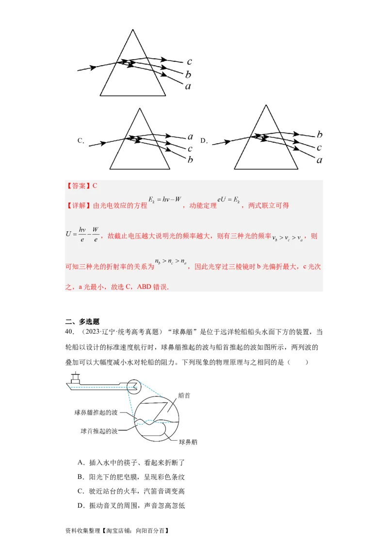 专题14光学(解析版)_通用版（老高考）复习资料_2024年复习资料_完五年（2019-2023）高考物理真题分项汇编（全国通用）