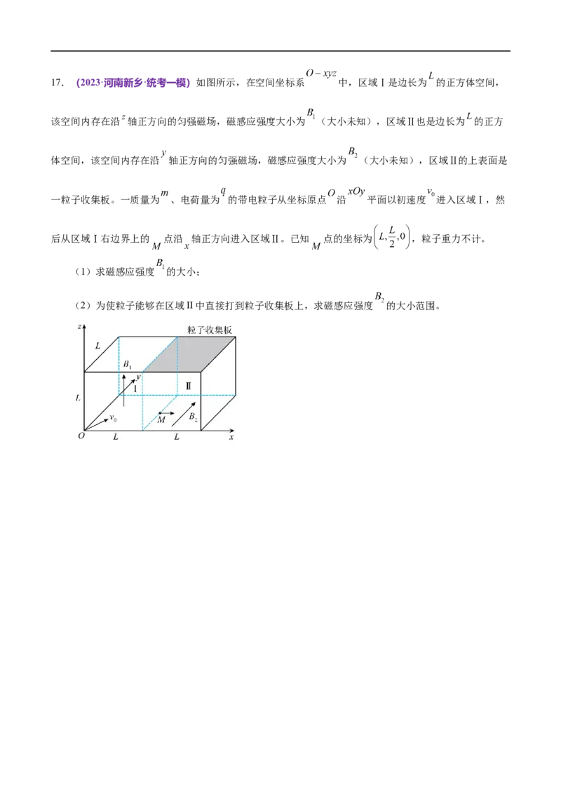 专题10磁场带电粒子在磁场中的运动（练习）（原卷版）_新高考复习资料_2024新高考复习资料_二轮复习资料_2024年高考物理二轮复习讲练测（新教材新高考）_配套练习（原卷版+解析版）